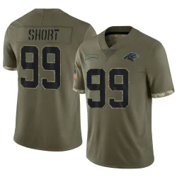 Men's Kawann Short Carolina Panthers No.99 Limited 2022 Salute To Service Jersey - Olive