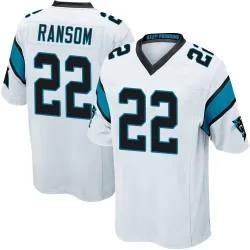 Men's Lathan Ransom Carolina Panthers No.22 Game Jersey - White