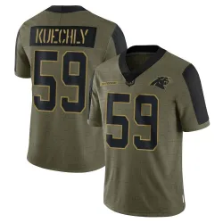 Men's Luke Kuechly Carolina Panthers No.59 Limited 2021 Salute To Service Jersey - Olive