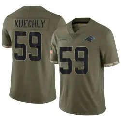 Men's Luke Kuechly Carolina Panthers No.59 Limited 2022 Salute To Service Jersey - Olive