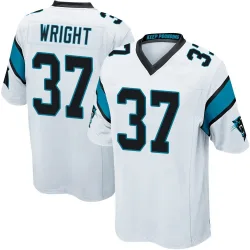 Men's Matthew Wright Carolina Panthers No.37 Game Jersey - White