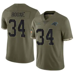 Men's Mike Boone Carolina Panthers No.34 Limited 2022 Salute To Service Jersey - Olive