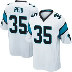 Men's Mike Reid Carolina Panthers No.35 Game Jersey - White