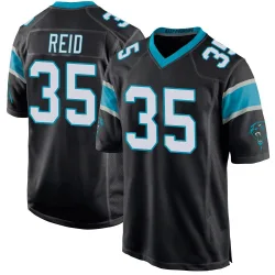 Men's Mike Reid Carolina Panthers No.35 Game Team Color Jersey - Black