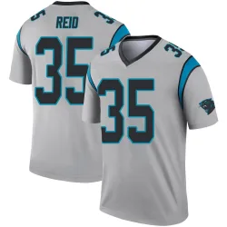 Men's Mike Reid Carolina Panthers No.35 Legend Inverted Silver Jersey