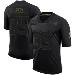 Men's Mike Reid Carolina Panthers No.35 Limited 2020 Salute To Service Jersey - Black