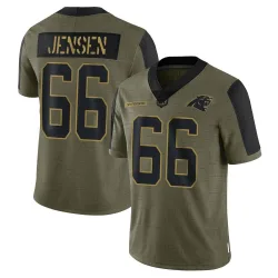 Men's Nash Jensen Carolina Panthers No.66 Limited 2021 Salute To Service Jersey - Olive