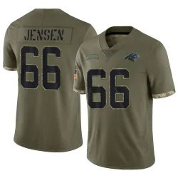 Men's Nash Jensen Carolina Panthers No.66 Limited 2022 Salute To Service Jersey - Olive