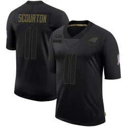 Men's Nic Scourton Carolina Panthers No.11 Limited 2020 Salute To Service Jersey - Black