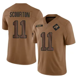 Men's Nic Scourton Carolina Panthers No.11 Limited 2023 Salute To Service Jersey - Brown