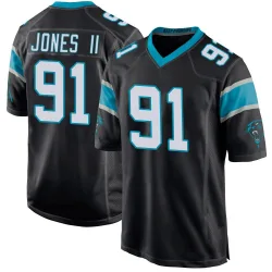 Men's Pat Jones II Carolina Panthers No.91 Game Team Color Jersey - Black