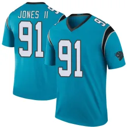 Men's Pat Jones II Carolina Panthers No.91 Legend Color Rush Jersey - Blue