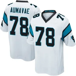 Men's Popo Aumavae Carolina Panthers No.78 Game Jersey - White