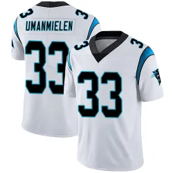 Men's Princely Umanmielen Carolina Panthers No.33 Limited Vapor Untouchable Jersey - White
