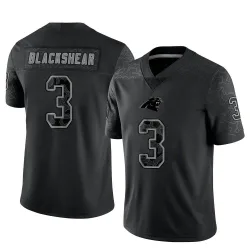 Men's Raheem Blackshear Carolina Panthers No.3 Limited Reflective Jersey - Black