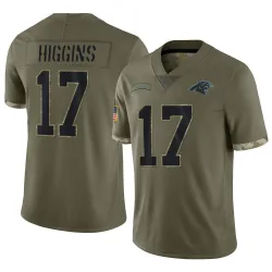 Men's Rashard Higgins Carolina Panthers No.17 Limited 2022 Salute To Service Jersey - Olive