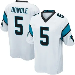 Men's Rico Dowdle Carolina Panthers No.5 Game Jersey - White