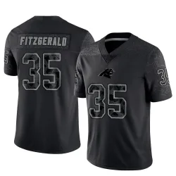 Men's Ryan Fitzgerald Carolina Panthers No.35 Limited Reflective Jersey - Black