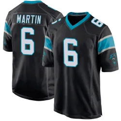 Men's Sam Martin Carolina Panthers No.6 Game Team Color Jersey - Black