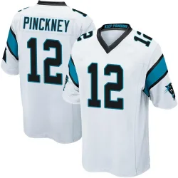 Men's Sam Pinckney Carolina Panthers No.12 Game Jersey - White