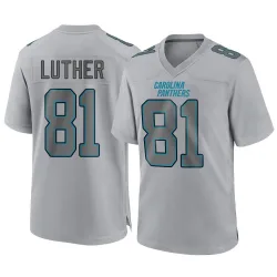 Men's T.J. Luther Carolina Panthers No.81 Game Atmosphere Fashion Jersey - Gray