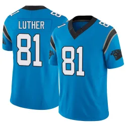 Men's T.J. Luther Carolina Panthers No.81 Limited Vapor F.U.S.E. Jersey - Blue