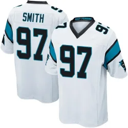 Men's T.J. Smith Carolina Panthers No.97 Game Jersey - White
