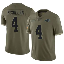 Men's Tetairoa McMillan Carolina Panthers No.4 Limited 2022 Salute To Service Jersey - Olive
