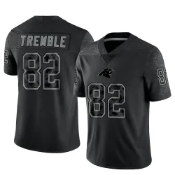 Men's Tommy Tremble Carolina Panthers No.82 Limited Reflective Jersey - Black