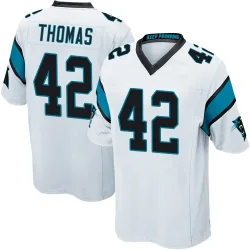 Men's Trevian Thomas Carolina Panthers No.42 Game Jersey - White