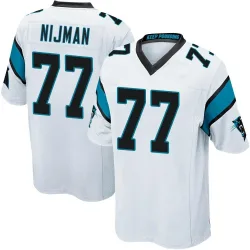 Men's Yosh Nijman Carolina Panthers No.77 Game Jersey - White