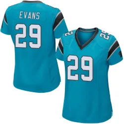 Women's Akayleb Evans Carolina Panthers No.29 Game Alternate Jersey - Blue