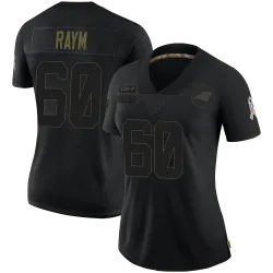 Women's Andrew Raym Carolina Panthers No.60 Limited 2020 Salute To Service Jersey - Black