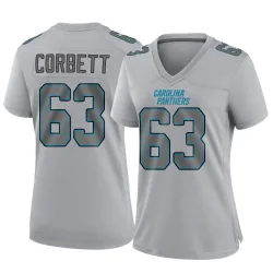 Women's Austin Corbett Carolina Panthers No.63 Game Atmosphere Fashion Jersey - Gray