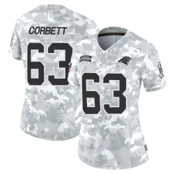 Women's Austin Corbett Carolina Panthers No.63 Limited 2024 Salute to Service Jersey - Arctic Camo