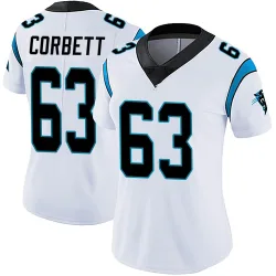 Women's Austin Corbett Carolina Panthers No.63 Limited Vapor Untouchable Jersey - White