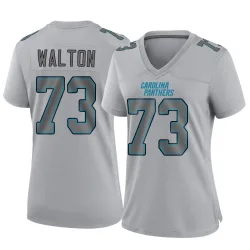 Women's Brandon Walton Carolina Panthers No.73 Game Atmosphere Fashion Jersey - Gray