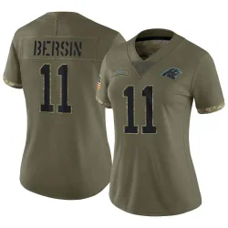 Women's Brenton Bersin Carolina Panthers No.11 Limited 2022 Salute To Service Jersey - Olive
