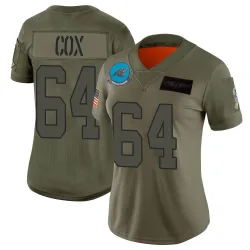 Women's Bryan Cox Carolina Panthers No.64 Limited 2019 Salute to Service Jersey - Camo