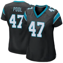 Women's Bumper Pool Carolina Panthers No.47 Game Team Color Jersey - Black