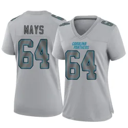 Women's Cade Mays Carolina Panthers No.64 Game Atmosphere Fashion Jersey - Gray