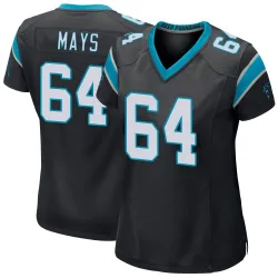 Women's Cade Mays Carolina Panthers No.64 Game Team Color Jersey - Black