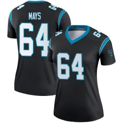 Women's Cade Mays Carolina Panthers No.64 Legend Jersey - Black