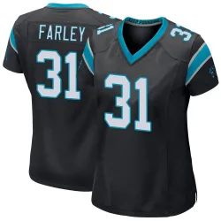 Women's Caleb Farley Carolina Panthers No.31 Game Team Color Jersey - Black