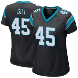 Women's Cam Gill Carolina Panthers No.45 Game Team Color Jersey - Black