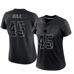 Women's Cam Gill Carolina Panthers No.45 Limited Reflective Jersey - Black
