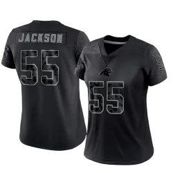 Women's Cam Jackson Carolina Panthers No.55 Limited Reflective Jersey - Black