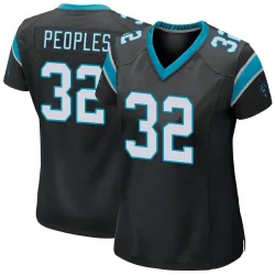 Women's Camerun Peoples Carolina Panthers No.32 Game Team Color Jersey - Black