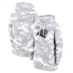 Women's Carolina Panthers No. 2024 Salute To Service Club Fleece Pullover Hoodie - Arctic Camo