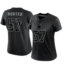 Women's Chandler Wooten Carolina Panthers No.57 Limited Reflective Jersey - Black